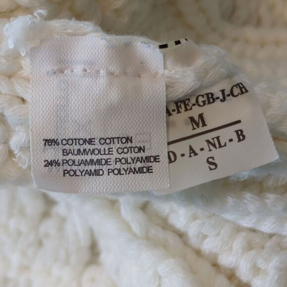 RIVAMONTI Women's White Intricate Aran Cable Knit Sweater Size M Made In Italy - Picture 6 of 15